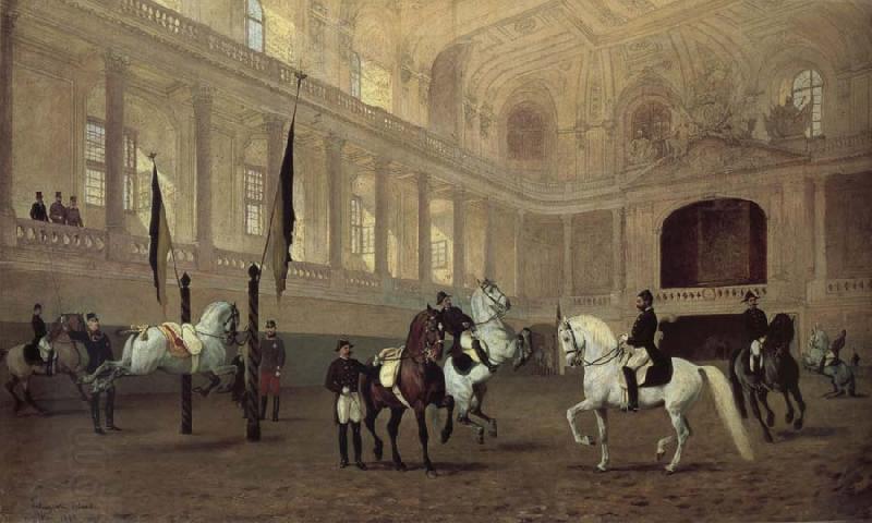 Julius von Blaas Morning working in the winter riding school oil painting picture